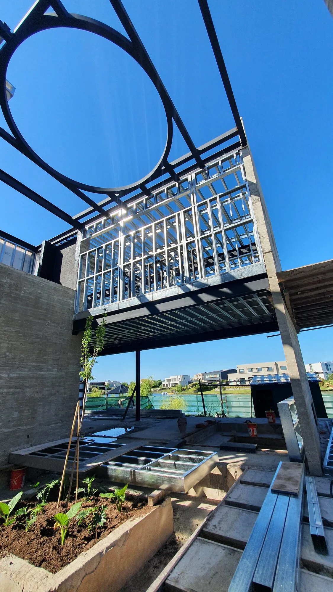 Casa en Muelles, estructura con apertura circular