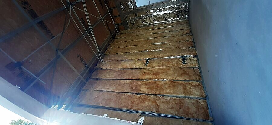 Aislación térmica instalada, obra Olivos